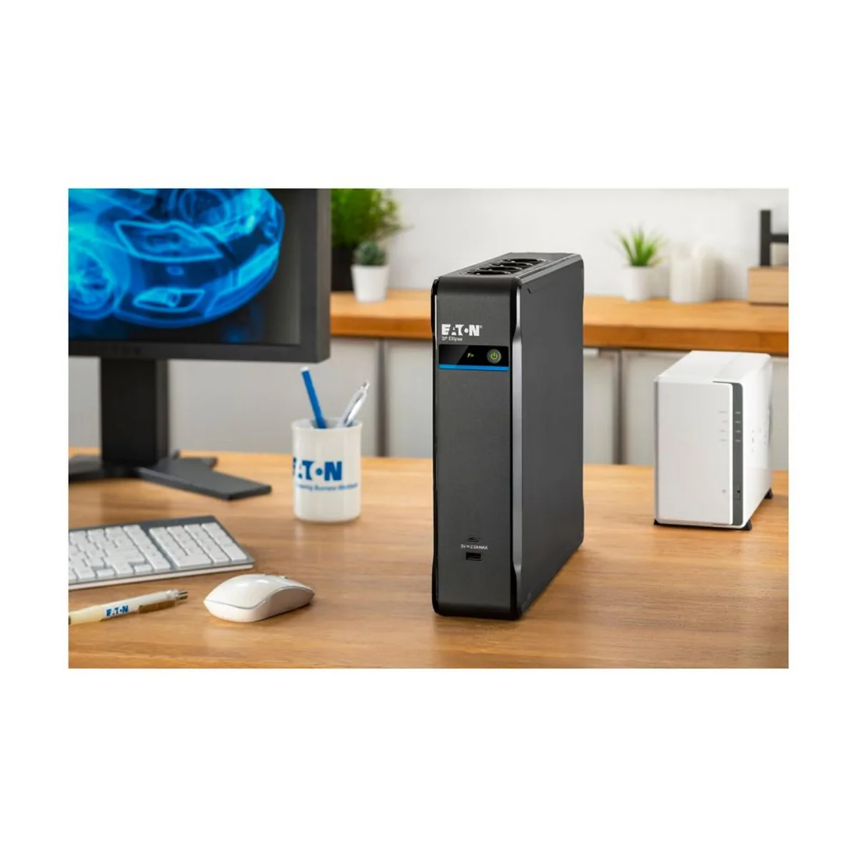 Джерело безперебійного живлення Eaton 3P Ellipse 1300VA/840W, 2xUSB charges+USB port, 4+4xSchuko