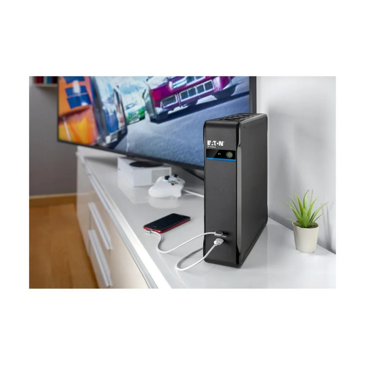 Джерело безперебійного живлення Eaton 3P Ellipse 1300VA/840W, 2xUSB charges+USB port, 4+4xSchuko