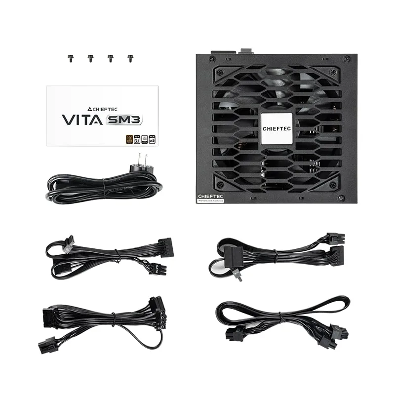 Блок живлення CHIEFTEC Vita SM3  (750W), >85%, 80+ Bronze, 120мм, 1xMB 24pin(20+4), 2xCPU 8pin(4+4), 3xMolex, 6xSATA, 4xPCIe 8pin(6+2), 1xPCIe GEN5 16pin, Modular