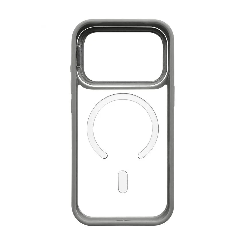 Чохол MagSafe для смартфонів з підставкою та захистом для камер пластик силікон light grey