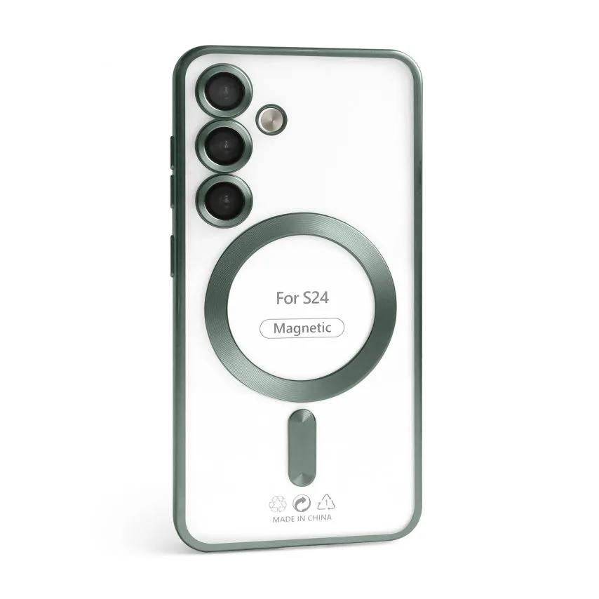 Чохол MagSafe для Samsung S24 S25 пластик силікон матовий зелений