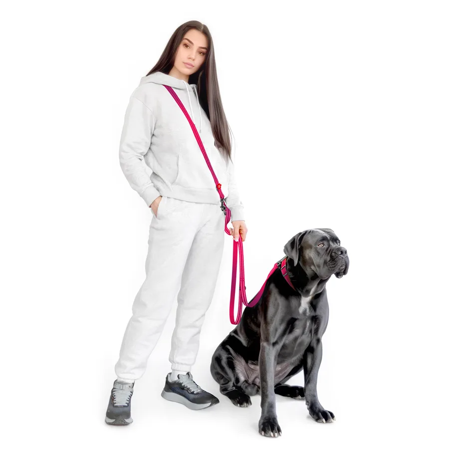 Повідець-перестібка WAUDOG Nylon Mono 20 мм 300 см нейлон рожевий