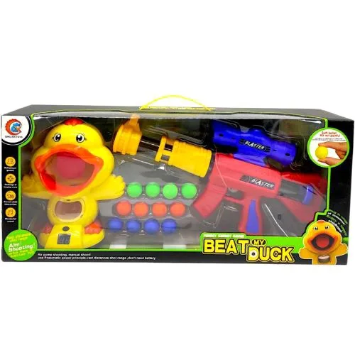 Помповая игрушечная винтовка QING XIN TOYS для детей стрельба пластиковыми пулями от 5 лет яркая