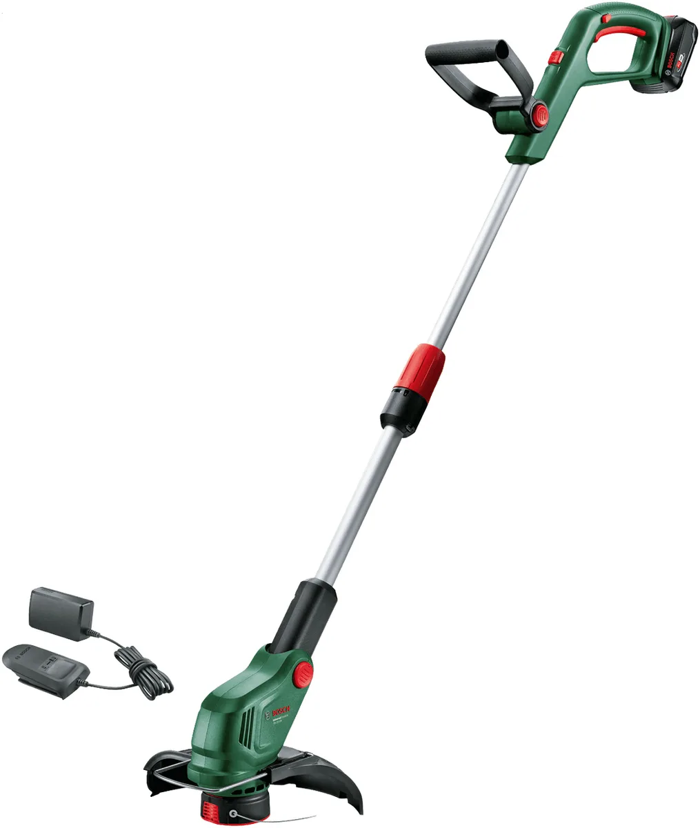 Акумуляторний садовий тример Bosch UniversalGrassCut 18V-26-500, 1x2.5А·год, 26 см, легкий (3.5 кг) для зручного догляду за газоно