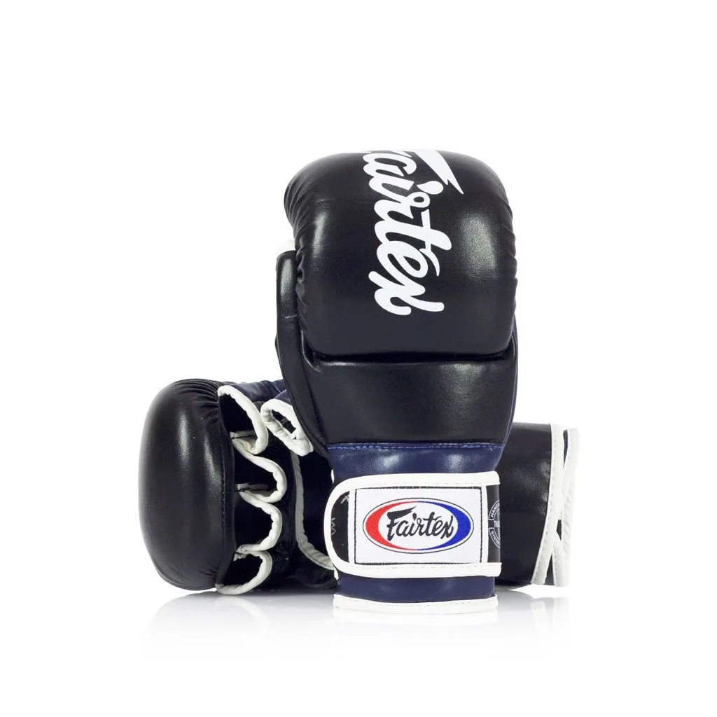 Рукавиці для ММА Fairtex натуральна шкіра XL чорні сині