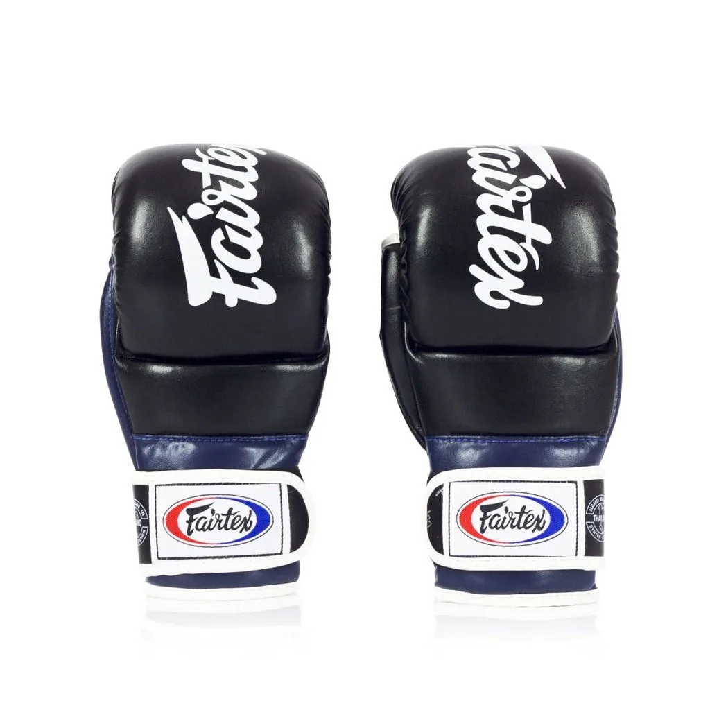 Рукавиці для ММА Fairtex натуральна шкіра XL чорні сині