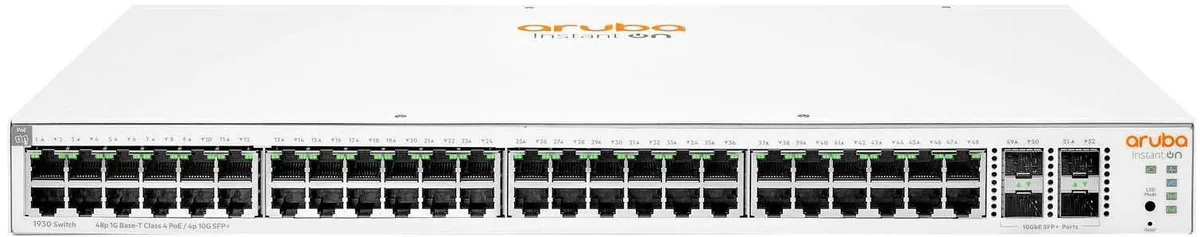 Комутатор HPE Aruba Instant On 1930 48xGE, 4xSFP+ ports, PoE Class 4 370W, LT Warranty