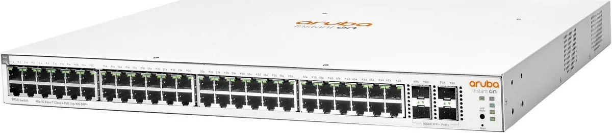 Коммутатор HPE Aruba Instant On 1930 48xGE, 4xSFP+ порта, PoE класса 4 370W, гарантия LT.