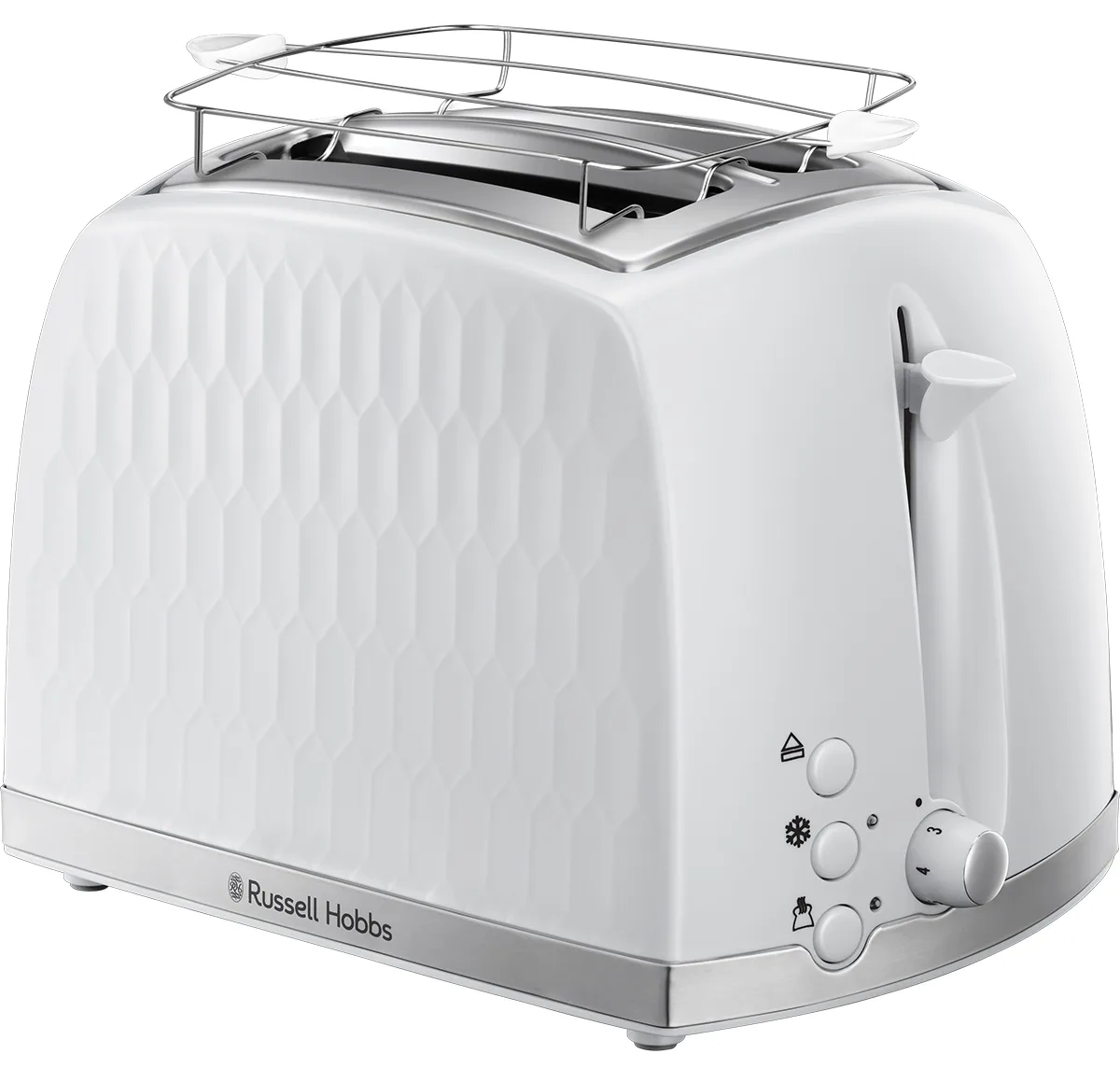 Тостер Russell Hobbs Honeycomb 850 Вт пластиковий білий