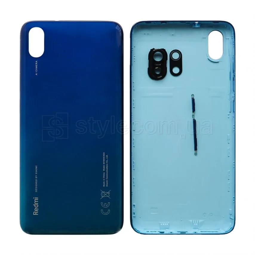 Корпус Xiaomi Original Quality синий со стеклом камеры и кнопками.