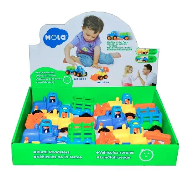 Набір інерційних машинок Hola Toys 6 шт трактор бульдозер різнокольоровий пластик 34х25х8 см
