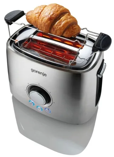 Тостер Gorenje 1000 Вт 2 відділення Нержавіюча сталь 27,1х18,4х19,7 см