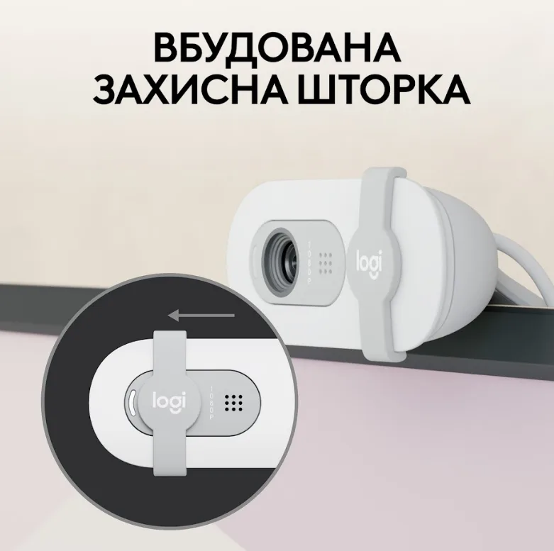Веб-камера Logitech Дротова USB 1920x1080 Вбудований мікрофон Білий 1,5 м