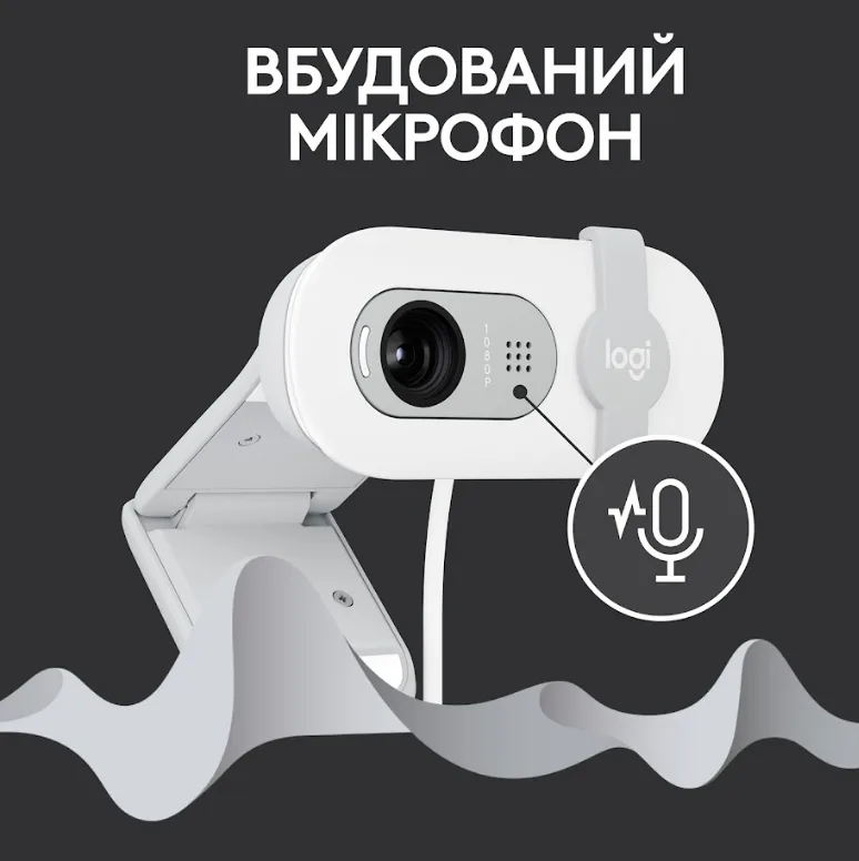 Веб-камера Logitech Дротова USB 1920x1080 Вбудований мікрофон Білий 1,5 м