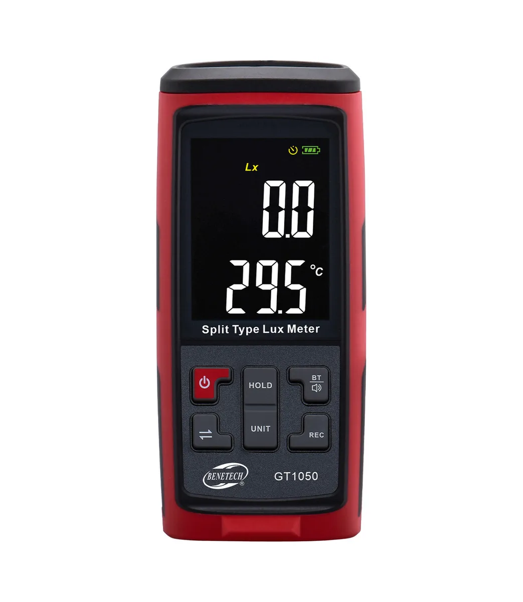 Люксметр термометр Benetech GT1050 200000 люкс -20 до 60 градусів компактний Bluetooth 0,23 кг
