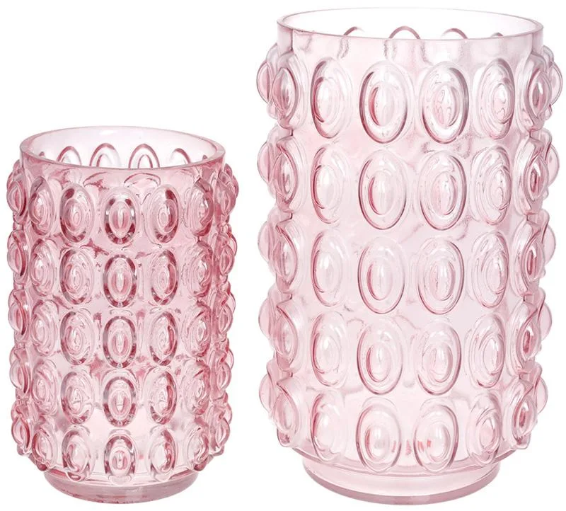 Декоративна ваза Ancient Glass Bubbles рожева 30х19 см