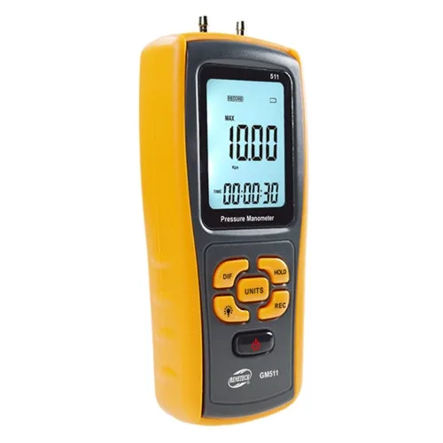 Диференціальний мікроманометр Benetech GM511 ±10 кПа пластиковий чорний