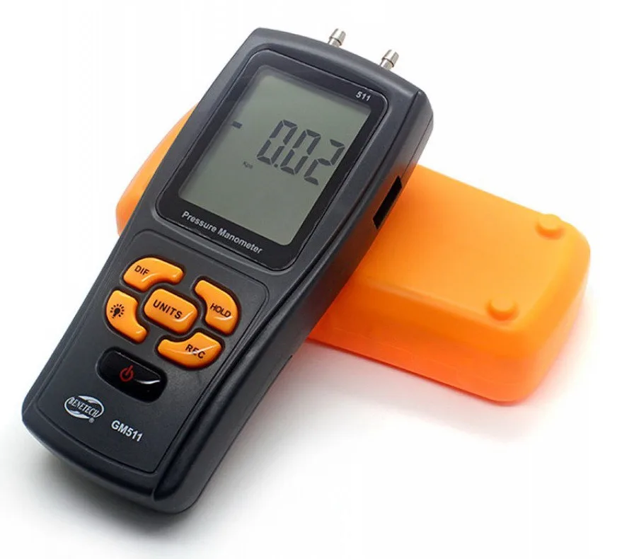 Диференціальний мікроманометр Benetech GM511 ±10 кПа пластиковий чорний