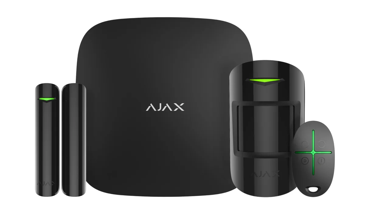 Комплект охранной сигнализации Ajax StarterKit 2, hub2, motionprotect, doorprotect, spacecontrol, jeweller, беспроводной, черный.