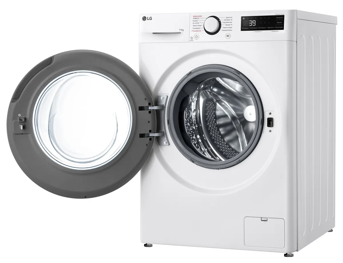 Пральна машина автоматична LG Нержавіюча сталь 60х85х56,5 см Білий 11 кг 1400 об/хв