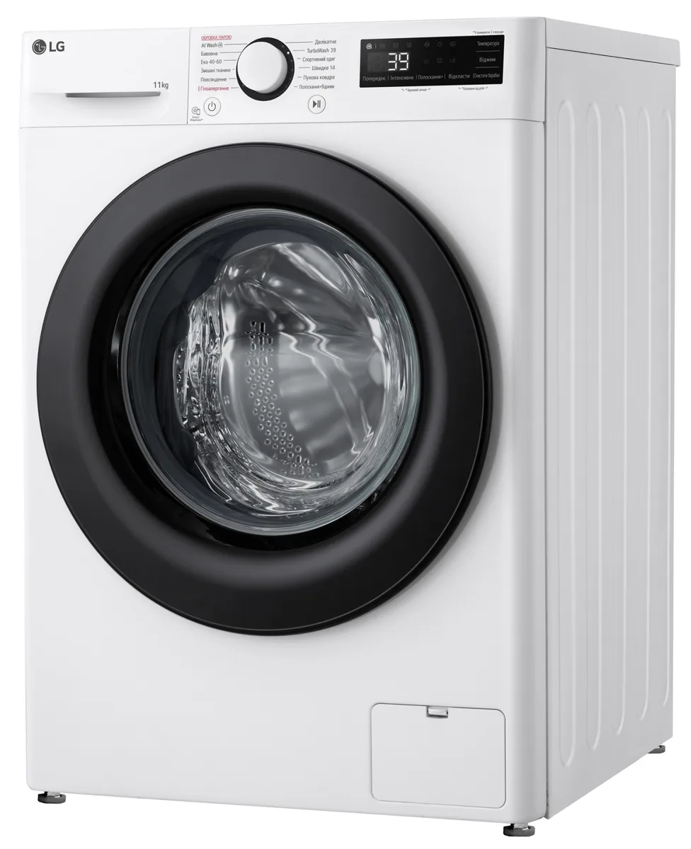 Пральна машина автоматична LG Нержавіюча сталь 60х85х56,5 см Білий 11 кг 1400 об/хв