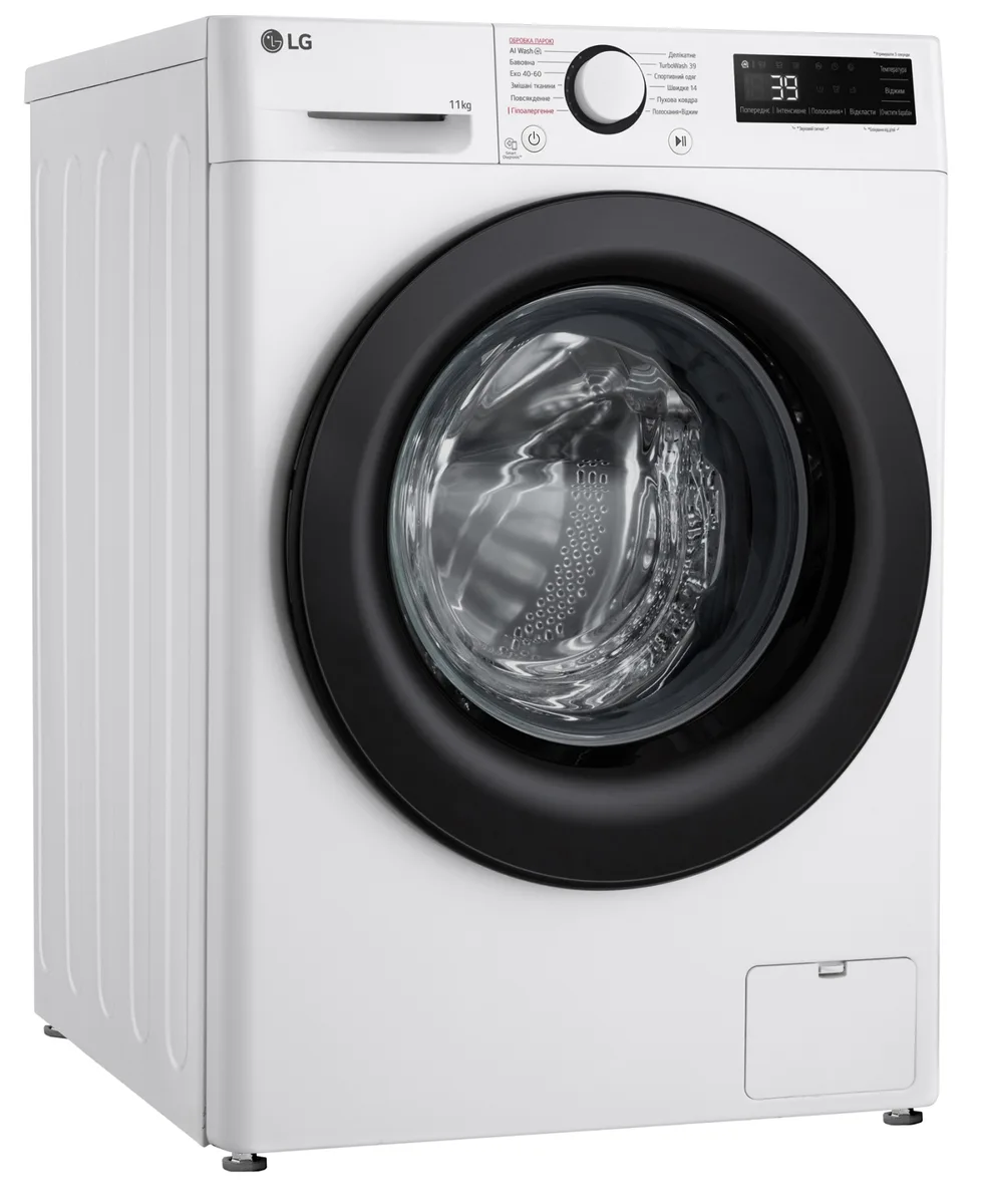 Пральна машина автоматична LG Нержавіюча сталь 60х85х56,5 см Білий 11 кг 1400 об/хв