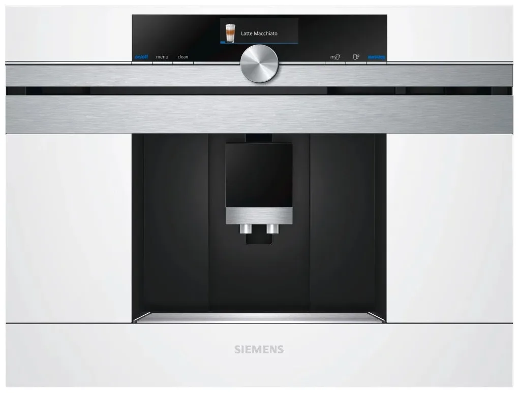 Кавомашина Siemens вбудована, 2.4л, зерно+мелена, автомат.капуч, LED-дисплей, авторецептів -30, білий