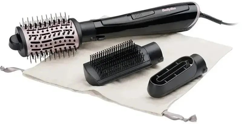 Фен-щетка Babyliss Style Smooth, 1000 Вт, 2 скорости, ионизация, холодный обдув, керамическое покрытие, черный цвет