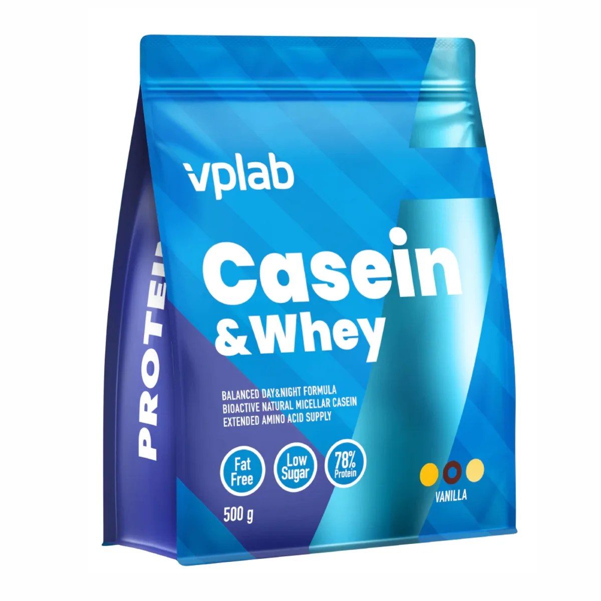 Протеїнова суміш VPLab Casein & Whey 500 г Ванільний мицелярний казеїн та сироватка