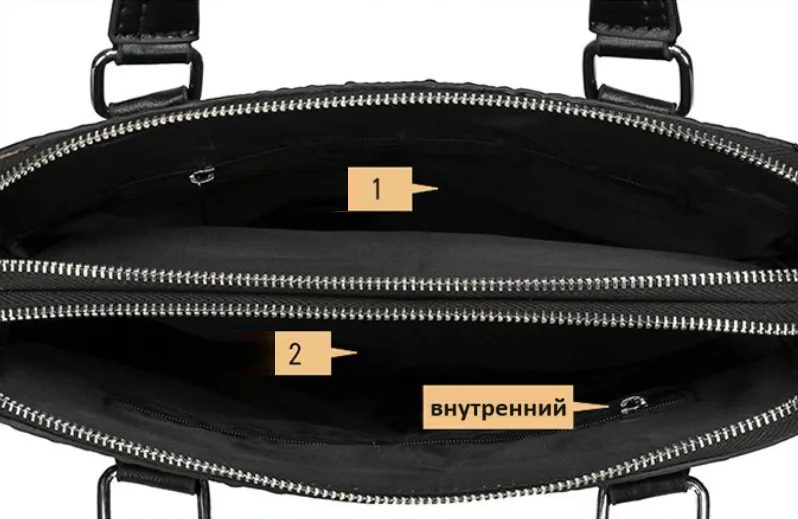Мужская кожаная сумка планшетка натуральная кожа 320х290х70 мм черная