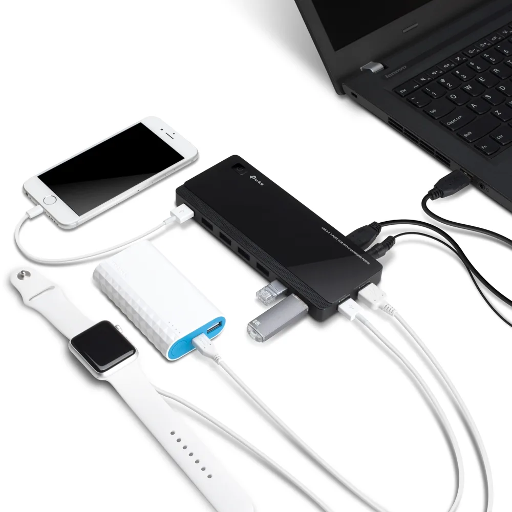 USB хаб TP-LINK UH720 USB-A > 7xUSB3.0/2xUSB3.0 (Быстрая зарядка)