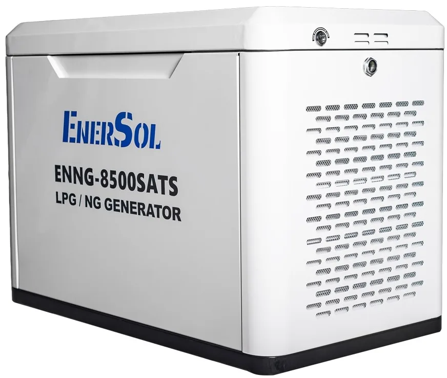 Газовий генератор EnerSol ENNG-8500SATS, LPG/NG, 230В, потужність 8.0-8.5 кВт, електричний стартер, автоматичний вмикач/вимикач, в
