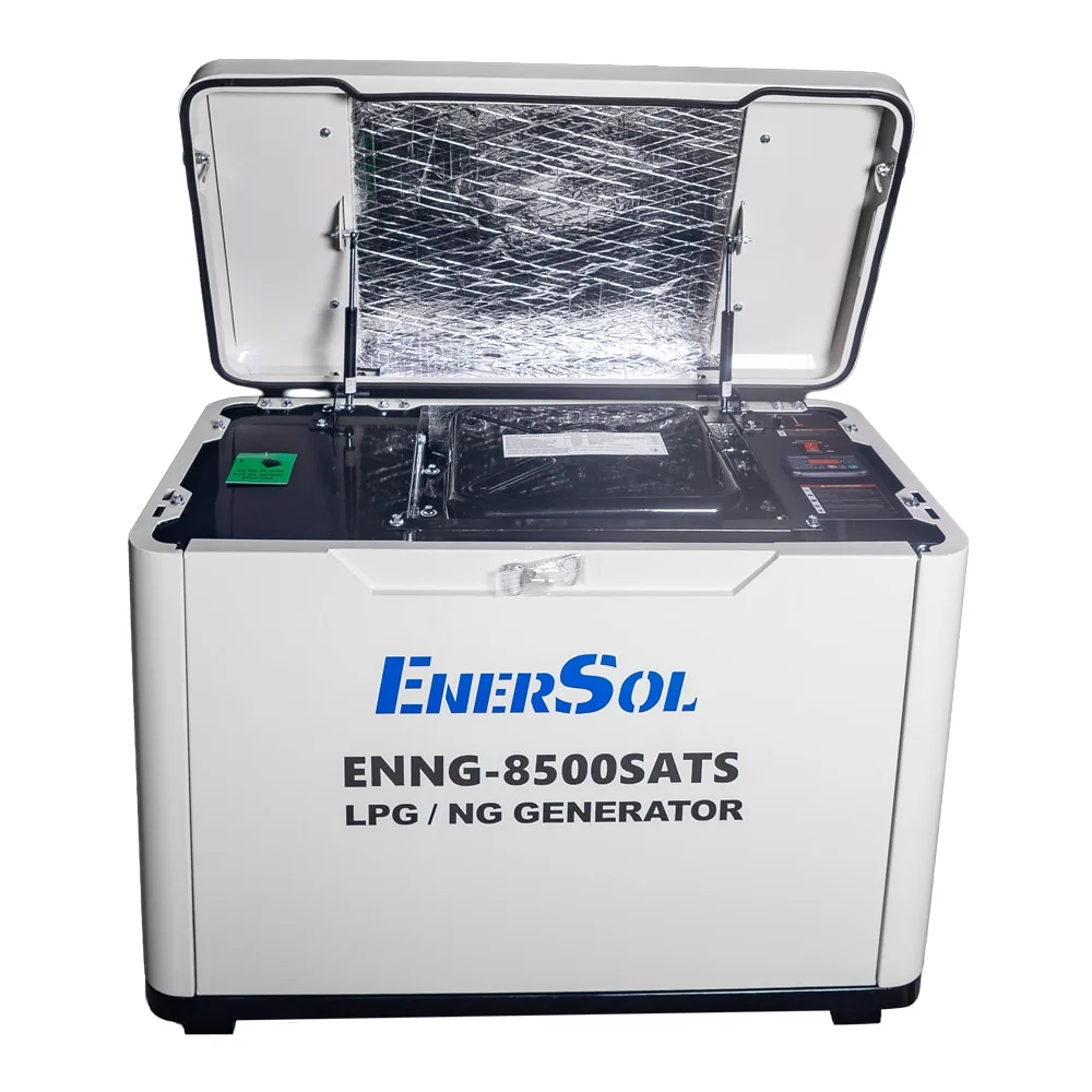 Газовий генератор EnerSol ENNG-8500SATS, LPG/NG, 230В, потужність 8.0-8.5 кВт, електричний стартер, автоматичний вмикач/вимикач, в