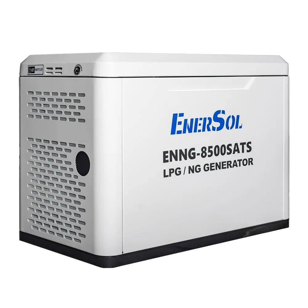 Газовий генератор EnerSol ENNG-8500SATS, LPG/NG, 230В, потужність 8.0-8.5 кВт, електричний стартер, автоматичний вмикач/вимикач, в