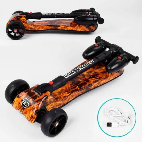 Самокат с парогенератором Best Scooter с музыкой и дымом для детей 2-8 лет.