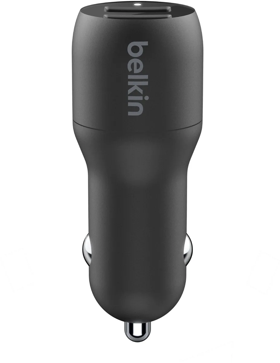 Зарядний пристрій автомобільний Belkin 24Вт 2хUSB-A, чорний