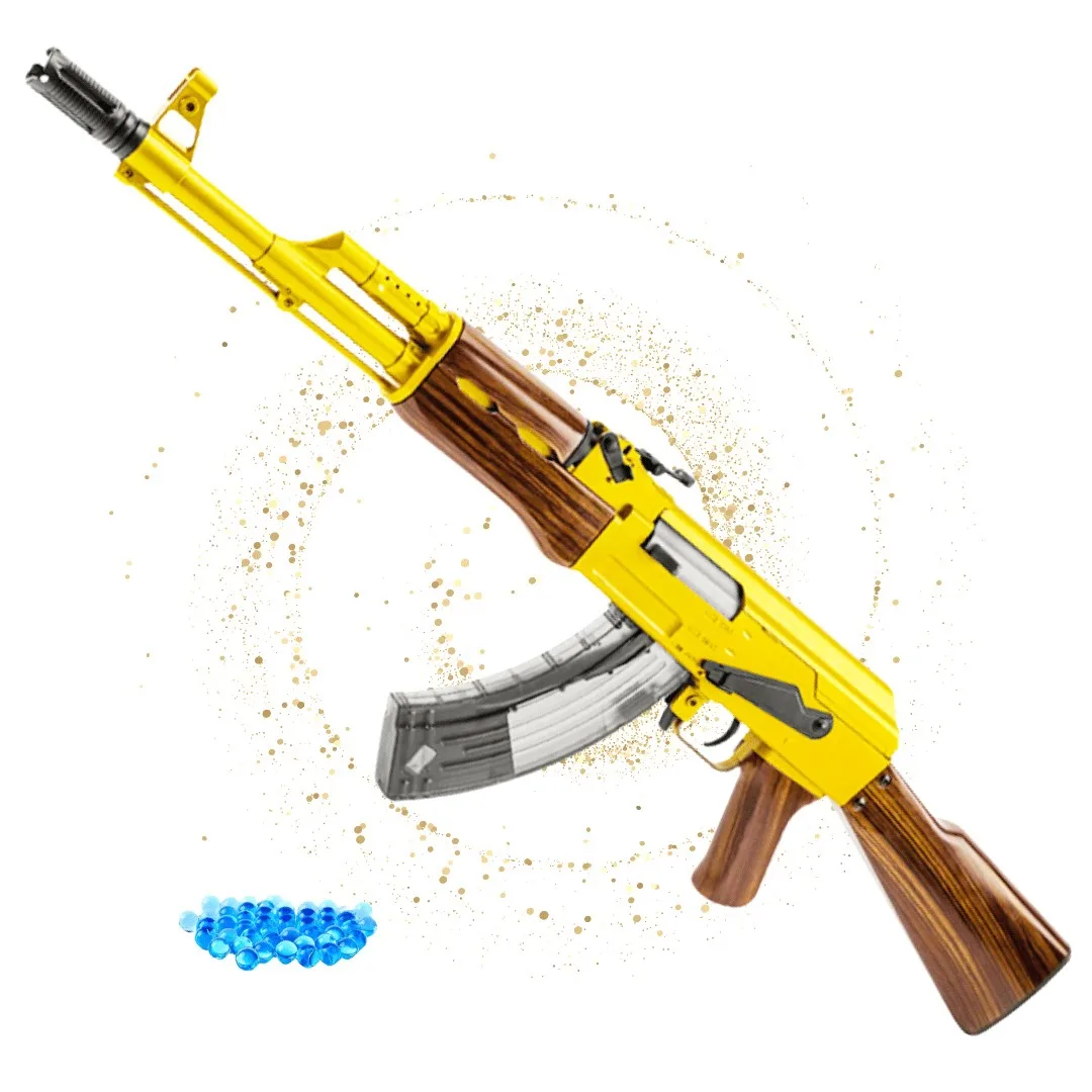 Іграшковий автомат АК-47 Gold Edition гелевий бластер 900 mAh пластик 40 м золотий
