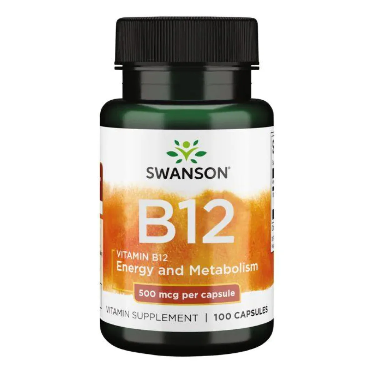 Витамин B12 Swanson 500 мкг 100 капсул для энергии и метаболического здоровья