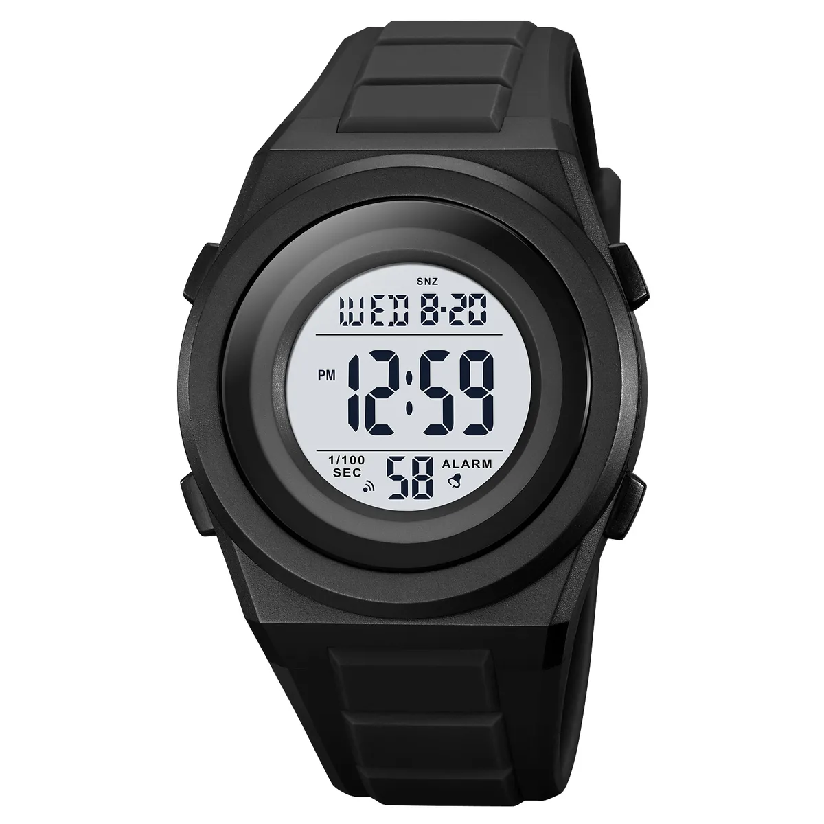 Часы Skmei полимер чёрные белые 50 м 52 г