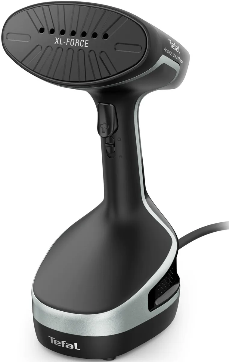 Парогенератор Tefal компактний Access Steam Force, 2000Вт, 200мл, безперервна подача пари - 30гр, керамічна підошва, чорний-сірий.