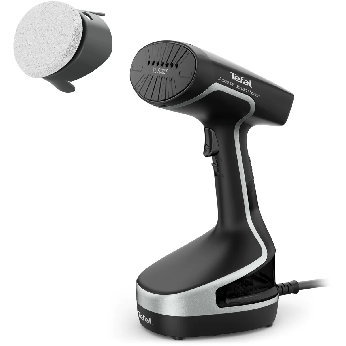 Парогенератор Tefal компактный Access Steam Force, 2000Вт, 200мл, непрерывная подача пара – 30гр, керамическая подошва, черный-серый
