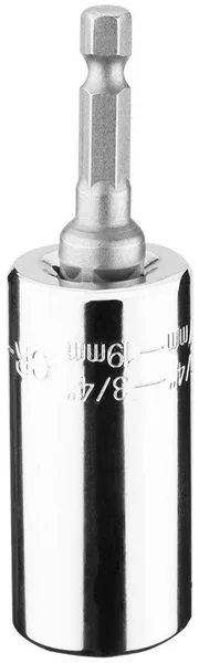Головка торцевая GRAPHITE универсальная 7-19 мм переходник 1/4 к 3/4 для гаек и болтов шестигранник