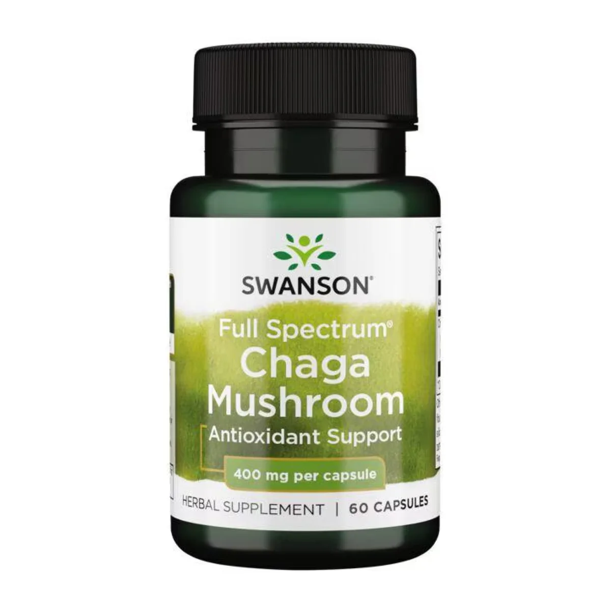 Swanson Full Spectrum Chaga Mushroom 400 мг 60 капсул рослинна добавка антиоксиданти