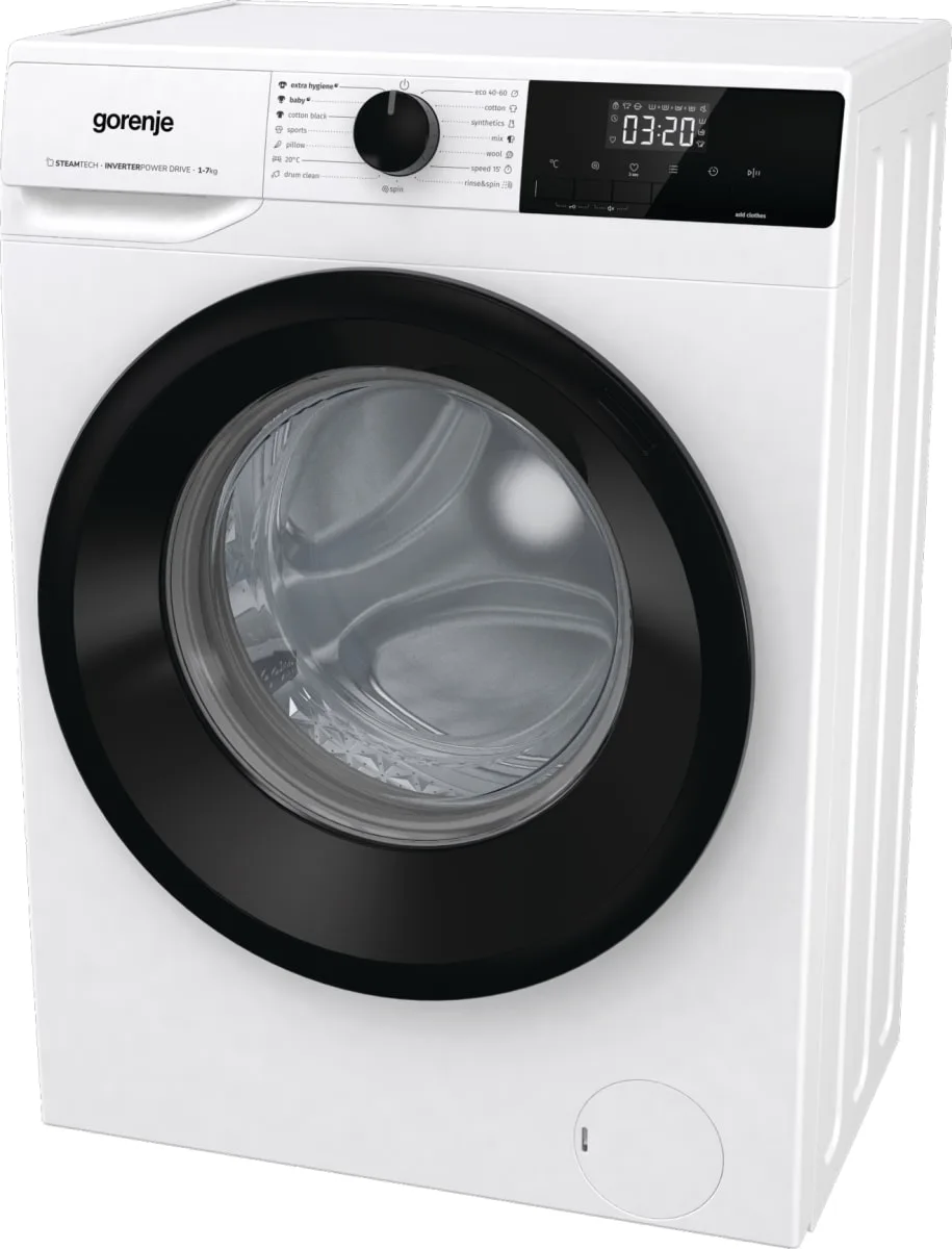 Пральна машина Gorenje фронтального завантаження, 7 кг, 1400 об/хв, клас енергоефективності A+++, 47 см, з дисплеєм, функцією пари
