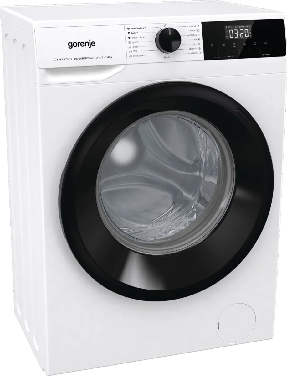 Пральна машина Gorenje фронтального завантаження, 7 кг, 1400 об/хв, клас енергоефективності A+++, 47 см, з дисплеєм, функцією пари