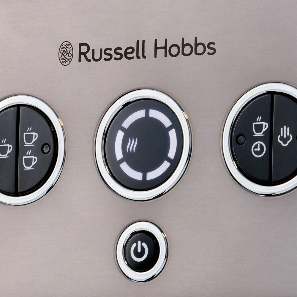 Кавоварка Russell Hobbs ріжкова Distinctions Titanium 1.1л, для меленої кави та чалд, сріблястий колір.