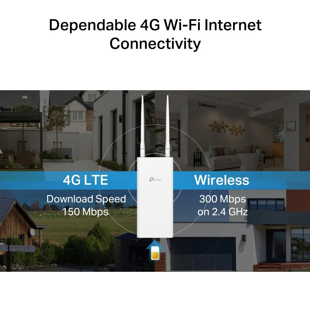 Внешний маршрутизатор TP-LINK TL-MR100 N300, 4G/LTE, 1xFE LAN/WAN