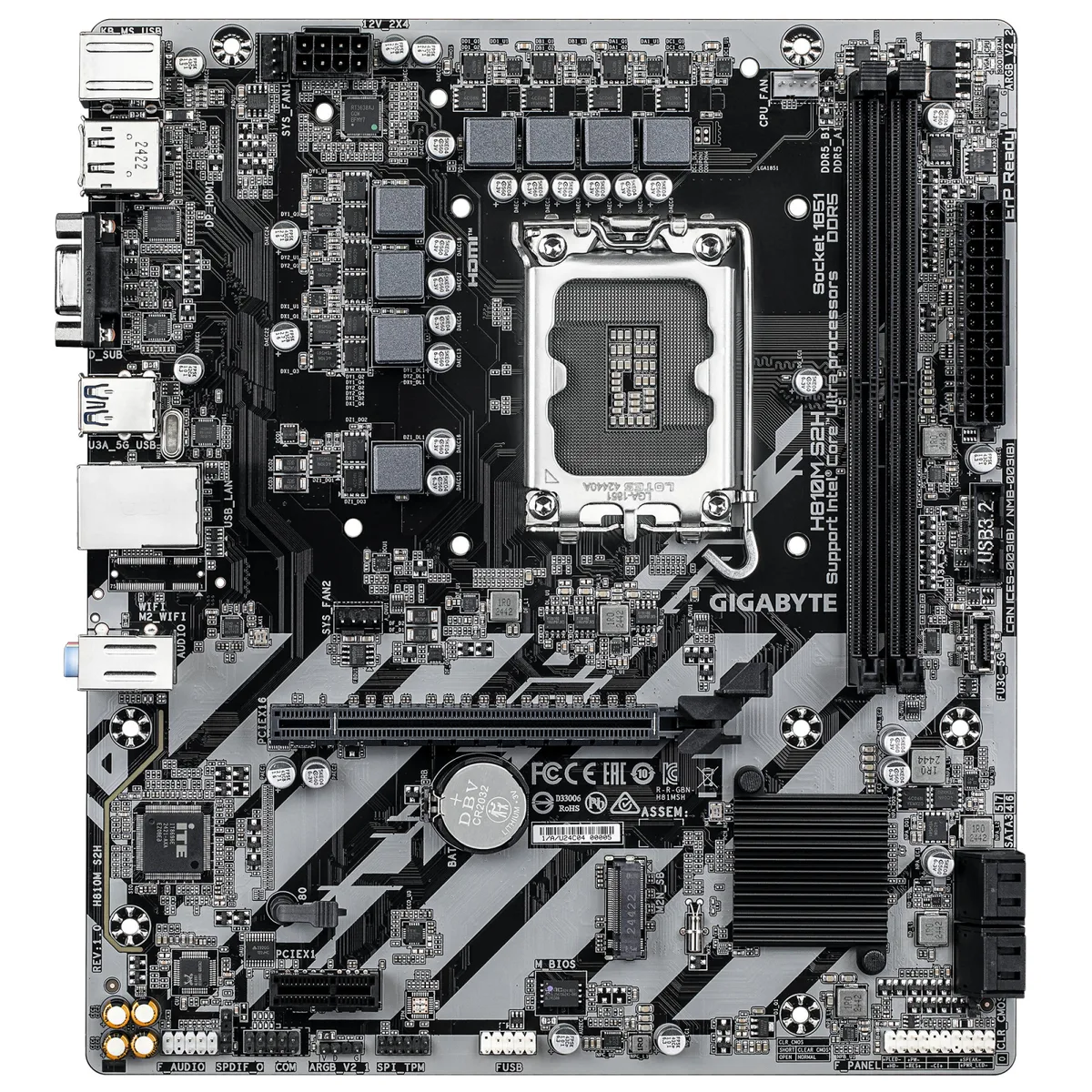 Материнська плата GIGABYTE H810M S2H s1851 H810 2xDDR5 HDMI DP D-Sub mATX