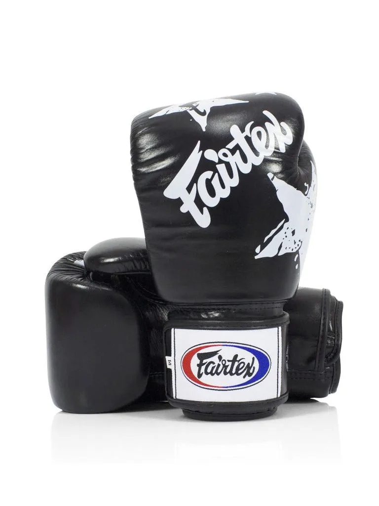 Боксерські рукавиці Fairtex натуральна шкіра 14 унцій чорні