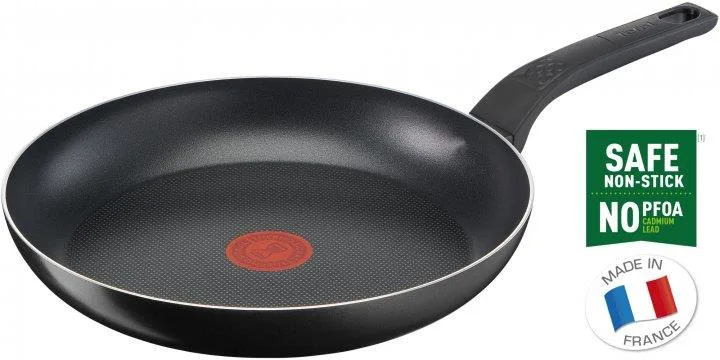 Сковорода Tefal Simply Clean, 26 см, алюмінієва, з бакелітовою ручкою, чорного кольору.